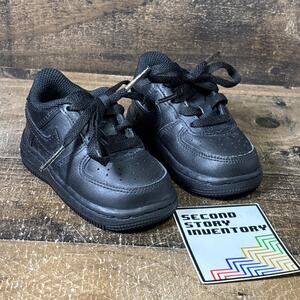 Nike Air Force 1 LE Triple Black Shoes Sneakers Toddler Size 4C DH2926-001